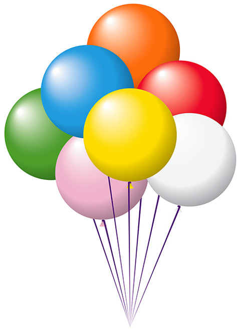 17" Assorted Latex Balloons w/white (72 per bag)