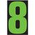 Fluorescent Green/Black Window Stickers 9-1/2"  (QTY: 12) # 8