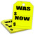 WAS/NOW Window Stickers (dozen per pack) Yellow