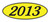 Oval Year Window Sticker : Black on Yellow - (QTY: 12)