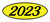 Oval Year Window Sticker : Black on Yellow - (QTY: 12)