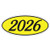 Oval Year Window Sticker : Black on Yellow - (QTY: 12)