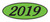 Oval Year Window Sticker : Black on Green - (QTY: 12)