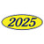 Oval Year Window Sticker - Navy Blue on Yellow (QTY: 12)