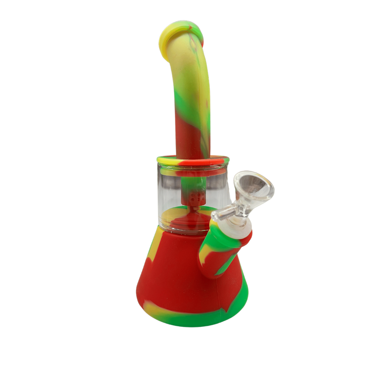 Silicone Small Bent Neck Beaker Base Water Pipe with Perc