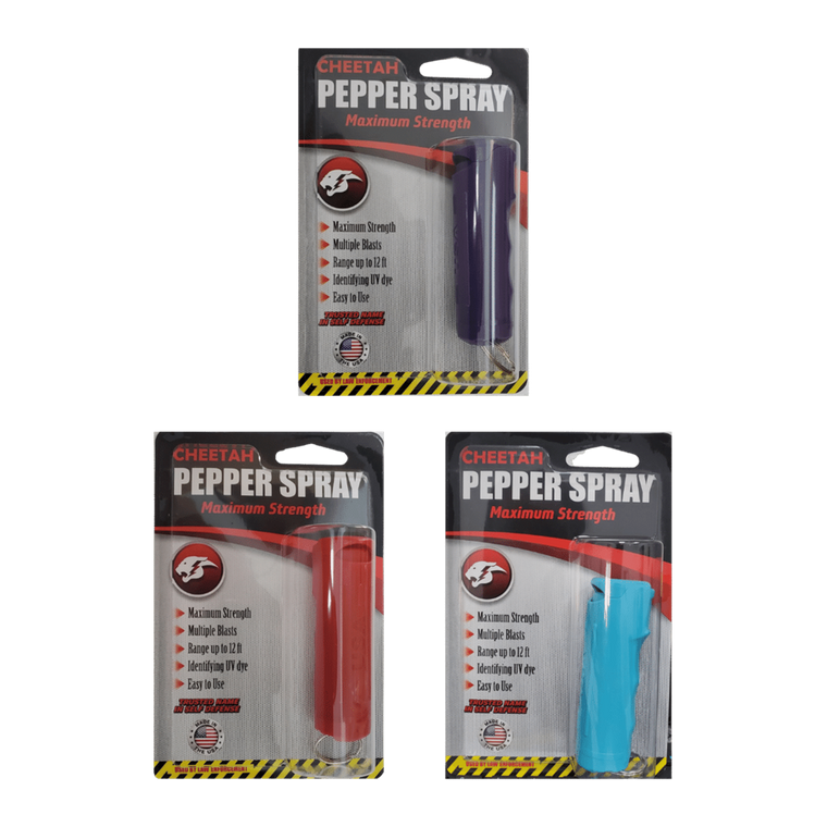 Cheetah Hard Shell Flip Top Keychain Pepper Spray