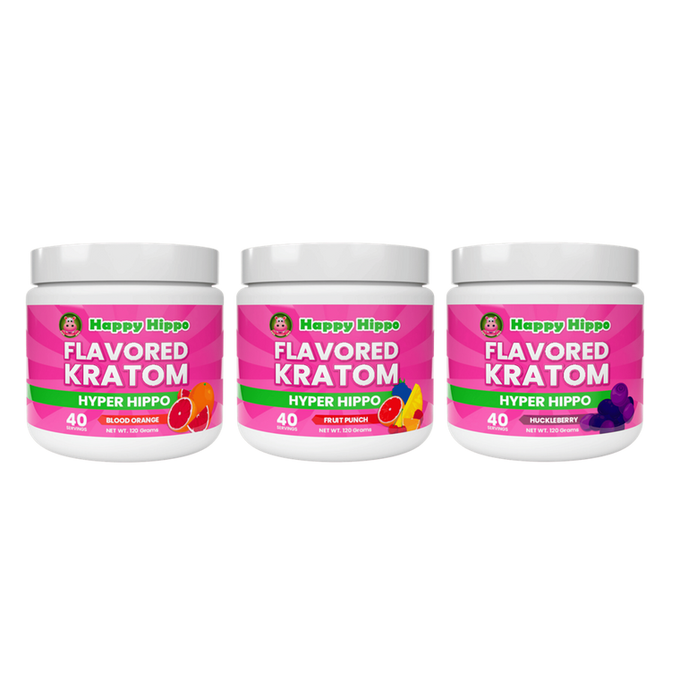 Happy Hippo Flavored Kratom Powder, 120g