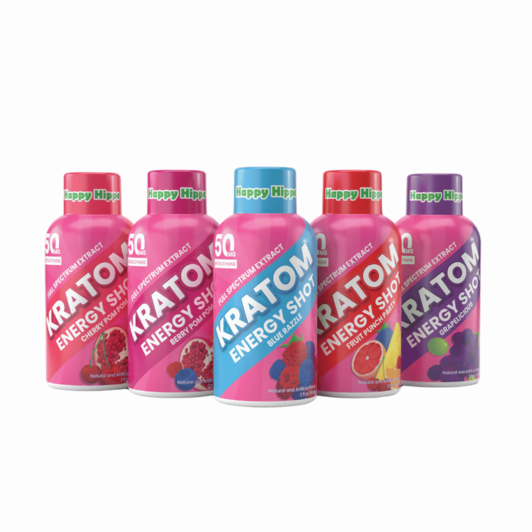 Happy Hippo Kratom Energy Shot + Caffeine, 30ml