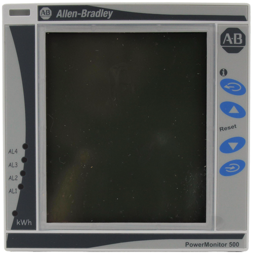 A.B 
 Allen-Bradley 
 AB 
 Reset 
 AL4 
 AL3 
 AL 2 
 AL1 
 kWh 
 PowerMonitor 500
