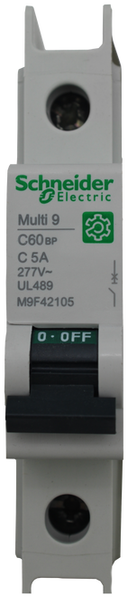 Schneider 
 SElectric 
 Multi 9 
 С60 ВР 
 C 5A 
 277V~ 
 UL489 
 M9F42105 
 0 · OFF