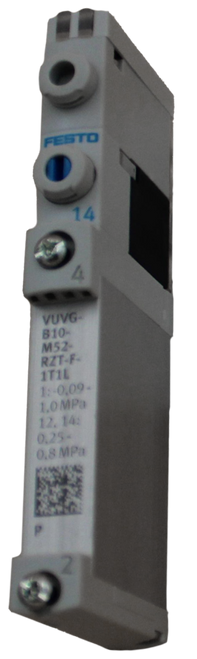 SJ3583 
 ГОЬЕ 
 100653449 
 FESTO 
 AS Logacy # / CRef: 
 VUVG-B10-M52-RZT-F-1T1L 
 14 
 100653449 
 SOLENOID VALVE 
 /UVG 
 810- 
 L 
 1TIL 
 1 :- 0.09- 
 1.0 MPa 
 12.14: 
 0.25- 
 0.8 MPa