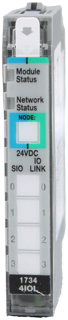 Module 
 Status 
 100687551 
 Network 
 Status 
 NODE 
 SRS Legacy # / CRef: 
 - 
 1734-4IOL 
 24VDC 
 10 
 SIO LINK 
 0 
 0 
 100687551 
 1 
 1 
 PLC COMM MODULE - POINT I/O, IO LINK MAS 
 CHANNEL 
 2 
 2 
 3 
 3 
 1734 
 4IOL