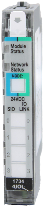 Module 
 Status 
 100687551 
 Network 
 Status 
 NODE 
 SRS Legacy # / CRef: 
 - 
 1734-4IOL 
 24VDC 
 10 
 SIO LINK 
 0 
 0 
 100687551 
 1 
 1 
 PLC COMM MODULE - POINT I/O, IO LINK MAS 
 CHANNEL 
 2 
 2 
 3 
 3 
 1734 
 4IOL