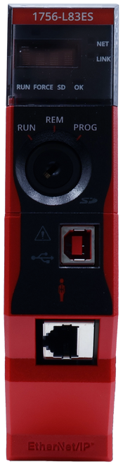 1756-L83ES 
 NET 
 . LINK 
 RUN FORCE SD 
 OK 
 REN 
 RUN 
 PROG 
 EtherNet/IP"