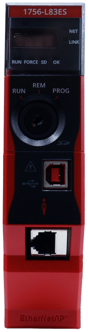 1756-L83ES 
 NET 
 . LINK 
 RUN FORCE SD 
 OK 
 REN 
 RUN 
 PROG 
 EtherNet/IP"