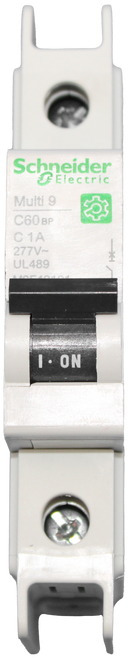 Schneider 
 PElectric 
 Multi 9 
 С60 ВР 
 C 1A 
 277V~ 
 UL489 
 I · ON