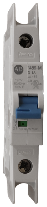 CU-only 
 A-B 
 1489-M 
 D 1A 
 UL 489 
 ~277 
 CB 
 50/60Hz 
 VL 
 10kA R 
 LISTE 
 O 
 027 08 D 7D 8B 
 CU-only