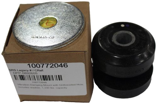 2010/15-08 
 100772046 
 SRS Legacy # / CRef: 
 DPP-0892605 
 100772046 
 Vibration-Damping Mount with Unthreaded Hole 
 Includes washer, 1,330 lbs. capacity