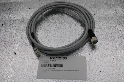 we werth 4741 Hat for Interrupting Current C 
 1198538 
 100772106 
 RS Legacy # / CRef: 
 1198538 
 100772106 
 CABLE, M12 TO WAGO 733-103. 3M 5P FEMALE M12 TO 
 733 103