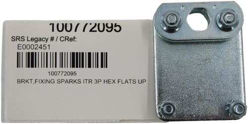 1007/2095 
 SRS Legacy # / CRef: 
 E0002451 
 100772095 
 BRKT, FIXING SPARKS ITR 3P HEX FLATS UP