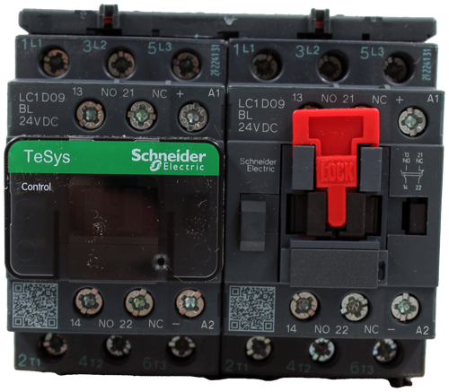 1L1 
 342 
 5 L3 
 1 L1 
 3L2 
 5L3 
 2F2241 31 
 2F2241 31 
 .: LC1 D09 
 13 
 NO.21 NC + 
 A1 
 LC1 DO9 
 13 
 NO 21 NC + 
 A1 
 BL 
 24V DC 
 BL 
 24V DC 
 TeSys 
 Schneider 
 Schneider 
 Electric 
 LOCK 
 Control 
 14 
 22 
 14 
 NO 22 NC 
 A2 
 14 
 NO 22 
 NC - 
 A2 
 2 T1 
 4 T2 
 613 
 2 T1 
 4 T2 
 6 T3