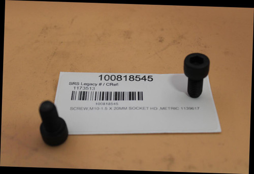 100818545 
 SRS Legacy # / CRef: 
 1173513 
 100818545 
 SCREW.M10-1.5 X 20MM SOCKET HD ,METRIC 1139617