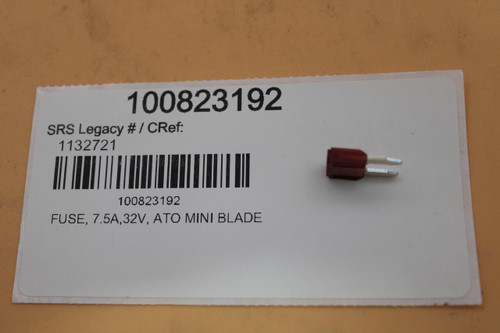 100823192 
 SRS Legacy # / CRef: 
 1132721 
 100823192 
 FUSE, 7.5A,32V, ATO MINI BLADE
