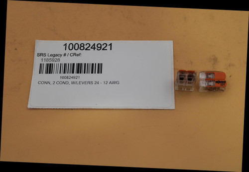 100824921 
 SRS Legacy # / CRef: 
 1185928 
 100824921 
 CONN, 2 COND, W/LEVERS 24 - 12 AWG 
 WAGO 
 221