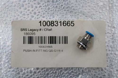 100831665 
 SRS Legacy # / CRef: 
 186095 
 100831665 
 PUSH-IN FITTING QS-G1/8-4