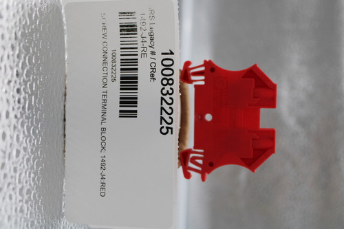100832225 
 SRS Legacy # / CRef: 
 1492-J4-RE 
 100832225 
 SCREW CONNECTION TERMINAL BLOCK; 1492-J4:RED