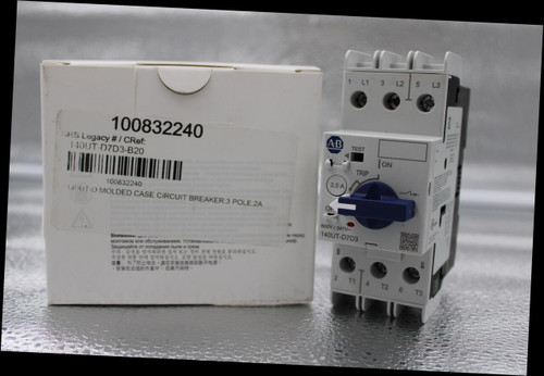 1 
 L1 
 3 
 L2 
 5 
 L3 
 100832240 
 A.B 
 TEST 
 SRS Legacy # / CRef: 
 140UT-D7D3-B20 
 TRIP 
 2.0 A 
 100832240 
 140UT-D MOLDED CASE CIRCUIT BREAKER:3 POLE:2A 
 NO 
 600Y / 347V~ 
 140UT-D7D3 
 se nepen 
 Внимание: дря - 
 монтажом или обслуживанием. Устанавливать 
 Защищайте от попадания пыли и грязи 
 주의 : 감전을 방지하려면 설치 또는 정비 전에 전원을 분리하십시오. 
 적절한 외함 안에 설치하십시오. 오염 물질을 피하십시오. 
 注意:为了防止电击 · 请在安装或维修前断开电源。 
 2 
 T1 
 4 
 。安装在合适的外盒中,远离污染物。 
 T2 
 6 
 T3