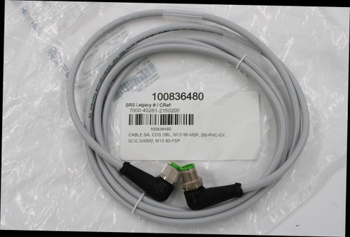 --- LL31602 CSA 
 ms ABOLIU v9 8C.0x8 5Vq 
 roc pnits; JU 
 AMI OUIDA VEST 
 tronua gr.iq 
 Aqunatal sol ton stun! 
 t for Interrupting Current ce 
 Not 
 De>A sids  ViYO 
 YTO 
 cestoTEN AZU ni sheM 
 a# | AZU na orhasHt 
 SRS Legacy # / CRef: 
 7000-40281-2150200 
 100836480 
 CABLE SA, CDS DBL, M12-90-M5P, 2M-PVC-GY, 
 5C/0.34MM2, M12-90-F5P 
 100836480 
 LIYU BUD