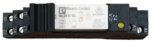 Phoenix Contact 
 DE 
 11 
 14 
 No.29 61 192 
 8A/250V 
 2020 
 12 
 12A 
 1 
 21. 
 24V= 
 AgN 
 10A/250VA 
 24 
 2 
 22 
 A1