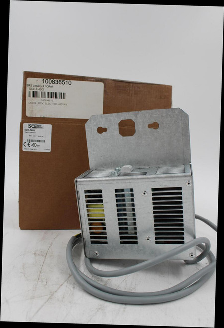 100836510 
 SRS Legacy # / CRef: 
 SCE-E4601 
 100836510 
 DOOR LOCK, ELECTRIC, 480VAV 
 SCE-E4601 
 Electric interlock 
 400 - 480 V ~ 50/60 Hz 
 Made in Malta 09/22