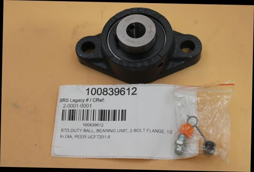 PEER 
 CHINA 
 IHO 
 UC 201 - 8 
 100839612 
 SRS Legacy # / CRef: 
 2-0001-0001 
 100839612 
 STD,DUTY BALL, BEARING UNIT, 2-BOLT FLANGE, 1/2 
 In DIA, PEER UCFT201-8