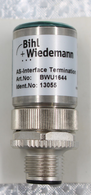 100846475 
 SRS Legacy # / CRef: 
 Bihl 
 BWU1644 
 + Wiedemann 
 AS-Interface Termination 
 Art.No: BWU1644 
 Ident.No: 13055 
 020 
 100846475 
 BWU1644 ASI BUS TERMINATION