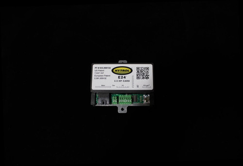 PT # 033.090132 
 US Patent 
 HYTROL 
 7,537,107 
 European Patent 
 2,081,859 CE 
 E24 
 3.5 HP CARD 
 Motor 
 Pwr 
 I/O 
 On 
 EZLogic® 
 [1 2 3 4 5 6 
 [OVOGAWN-] 
 -