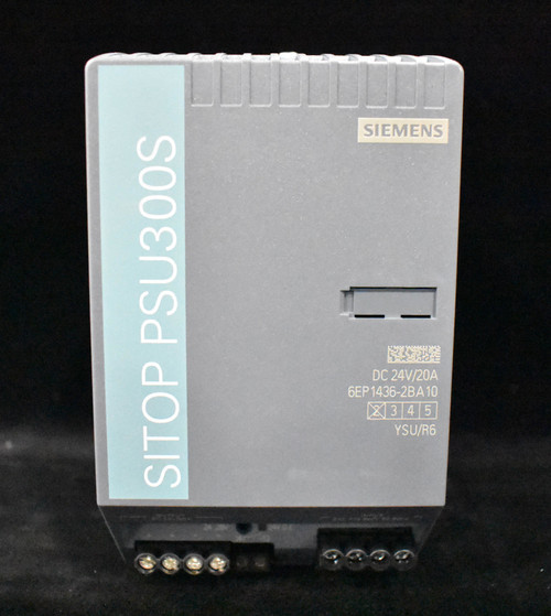 SIEMENS 
 DC 24V/20A 
 6EP 1436-2BA 10 
 2 3 4 5 
 YSU/R6 
 SITOP PSU300S