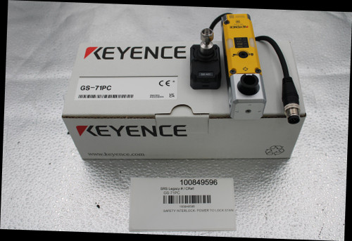 KEYENCE 
 adow 
 LOCK 
 KEYENCE 
 READY 
 GS-A21 
 GS-71PC 
 CE + 
 #93225205 
 KEYENCE 
 www.keyence.com 
 100849596 
 SRS Legacy # / CRef: 
 GS-71PC 
 100849596 
 SAFETY INTERLOCK- POWER TO LOCK STANI