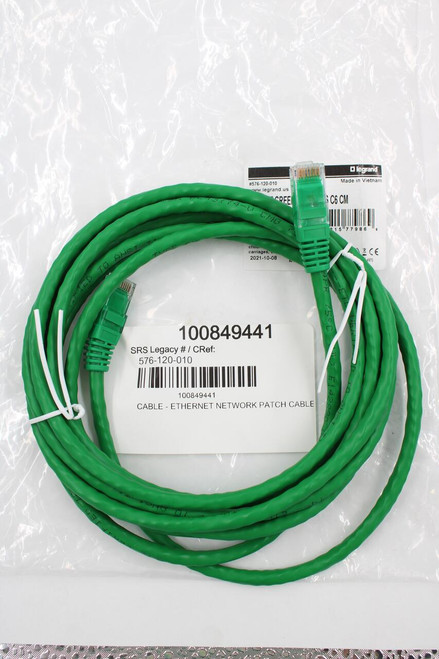 LI legrand 
 #576-120-010 
 Made in Vietnam 
 www.legrand.us 
 IS C6 CM 
 CMG 
 215 77986 
 chiru. 
 carriages, 
 VECE 
 2021-10-08 
 4970 
 ..... ..... ..... . 
 TED TO ANST."" 
 75ºC 
 100849441 
 SRS Legacy # / CRef: 
 3115 E192890 
 576-120-010 
 100849441 
 CABLE - ETHERNET NETWORK PATCH CABLE
