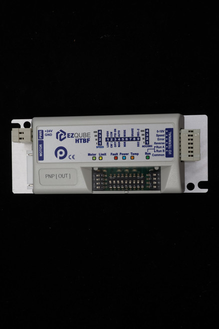 +24V 
 GND 
 EZQUBE 
 4 
 4 
 0-10V + 
 3 
 3 
 BRAKE 
 HTBF 
 1 2 
 12 3 4 5 6 7 8 
 Speed + 
 MODE 
 2 
 Error + 
 CCW 
 PWR 
 9 PID ON 
 HIGH 
 1 
 Reverse + D 
 SPEED 
 ACC/DEC - Run A + 
 MDR 
 LOW 
 CW 2 
 MAN A AUTO 
 DEC CO DEC.2 
 OFF 
 Motor Limit 
 Fault Power Temp 
 L Run B 
 Run 
 MOTOR 
 OO 
 OO 
 Common 
 I/O TERMINAL 
 ----- 
 PNP [ OUT ] 
 5 
 EN 
 ON DA