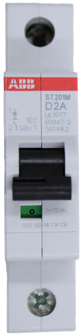 ABB 
 ST 201M 
 D2A 
 IEC 
 UL1077 
 2 1 GB/T 
 60947-2 
 14048.2 
 O 
 li=12xIn 
 003 5B|18 C9 CB