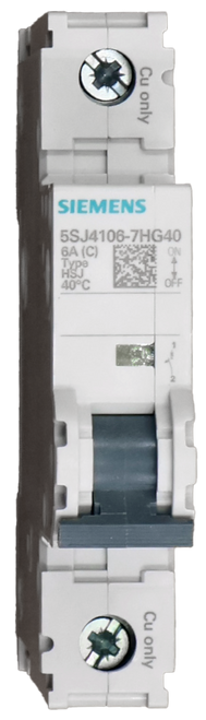 Cu only 
 SIEMENS 
 5SJ4106-7HG40 
 6A (C) 
 ON 
 Type 
 HSJ 
 40℃ 
 OFF 
 Cu only