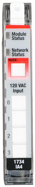 Module 
 Status 
 Network 
 Status 
 NODE: 
 120 VAC 
 Input 
 0 
 1 
 2 
 3 
 1734 
 IA4