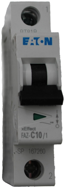 1 
 DTQ1R 
 100630087 
 EAT .N 
 SRS Legacy # / CRef: 
 FAZ-C10/1-SP 
 100630087 
 CIRCUIT BREAKER, SINGLE POLE 10A 
 -40 
 xEffect 
 FAZ-C10/1 
 .- SP 167260 
 2