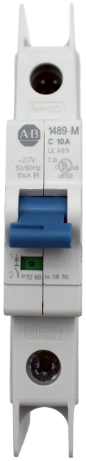 A-B 
 1489-M 
 C 10 A 
 UL 489 
 ~277V 
 C. B. 
 50/60Hz 
 10KA IR 
 LISTED 
 O 
 P32 68 1A 08 3B 
 CU-only