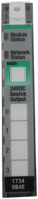 Module 
 Status 
 Network 
 Status 
 NODE: 
 24VDC 
 Source 
 Output 
 0 
 1 
 2 
 3 
 1734 
 OB4E