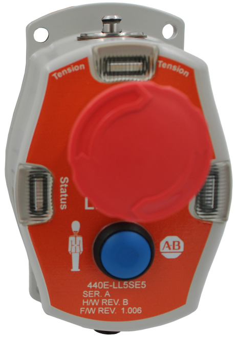 100500114 
 SRS Legacy # / CRef: 
 440E-LL5SE5 
 100500114 
 Tension 
 EMERGENCY PULLCORD SWITCH LIFELINE 5, SINGLE 
 Tension 
 SIDED 
 H/W REV B 
 F/W REV. 1.006 
 ® CE 
 MAT NO. PN-3241.8 
 . - 
 CAT 
 PRODUCT 
 ET OF DOMINICAN REP 
 440E-LL5SE5 
 60133669 
 PLANT 1879 
 00888800074680 
 Status 
 ---------- 
 L 
 O 
 A.B 
 440E-LL5SE5 
 SER. A 
 H/W REV. B 
 F/W REV. 1.006