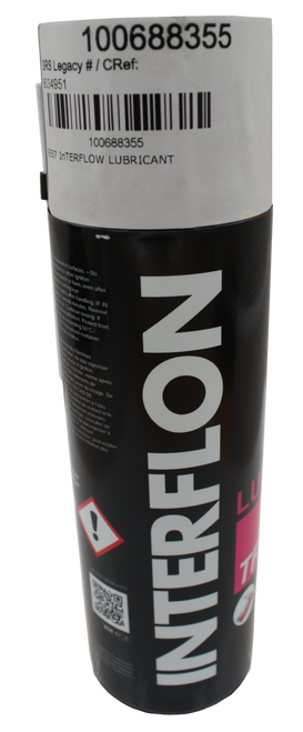 100688355 
 SRS Legacy # / CRef: 
 03495 
 100688355 
 9557 InTERFLOW LUBRICANT 
 eames hot surfaces. - No 
 llame or 
 name or other ignition 
 not pierce or burn, even after 
 twe clothingleve 
 ghly after handling. IF IN 
 Non several minutes. Remove 
 to do Continue rinsing. IT 
 MOD. Contin 
 wice/attention Protect from 
 ding 50 ℃ / 
 wies exceeding 50" 
 Pressurised container 
 le irritation. 
 beleg/des flammes 
 vollmer. Ne pas vaporiser 
 wwwsource d'ignition. 
 , ni briler même après 
 Des vetements de 
 wiDes yeux/ du visage. Se 
 MI EN CAS DE 
 Mecaution a l'eau 
 wwles de contact si la 
 aillent enlevées 
 leveres 
 siste consulter 
 site Ne pas exposer a 
 avancer: 
 F Aérosol 
 pression peut éclater 
 Porere irritation des 
 LU 
 Sen Eu 
 INTERFLON