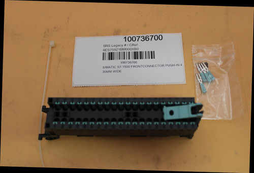 100736700 
 SRS Legacy # / CRef: 
 6ES75921BM000XB0 
 E-LD 
 PE-LD 
 100736700 
 SIMATIC S7-1500 FRONTCONNECTOR PUSH-IN 4 
 35MM WIDE 
 -- 
 -- 
 --- 
 . 
 nn